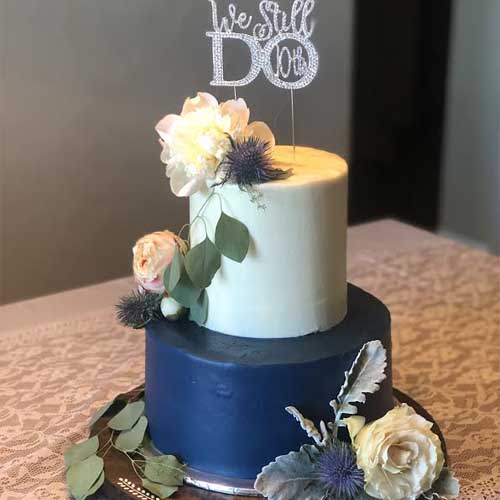 blue white cake
