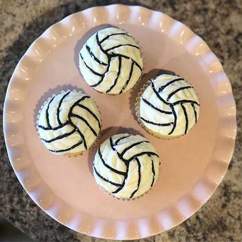 volleyball cupcakes